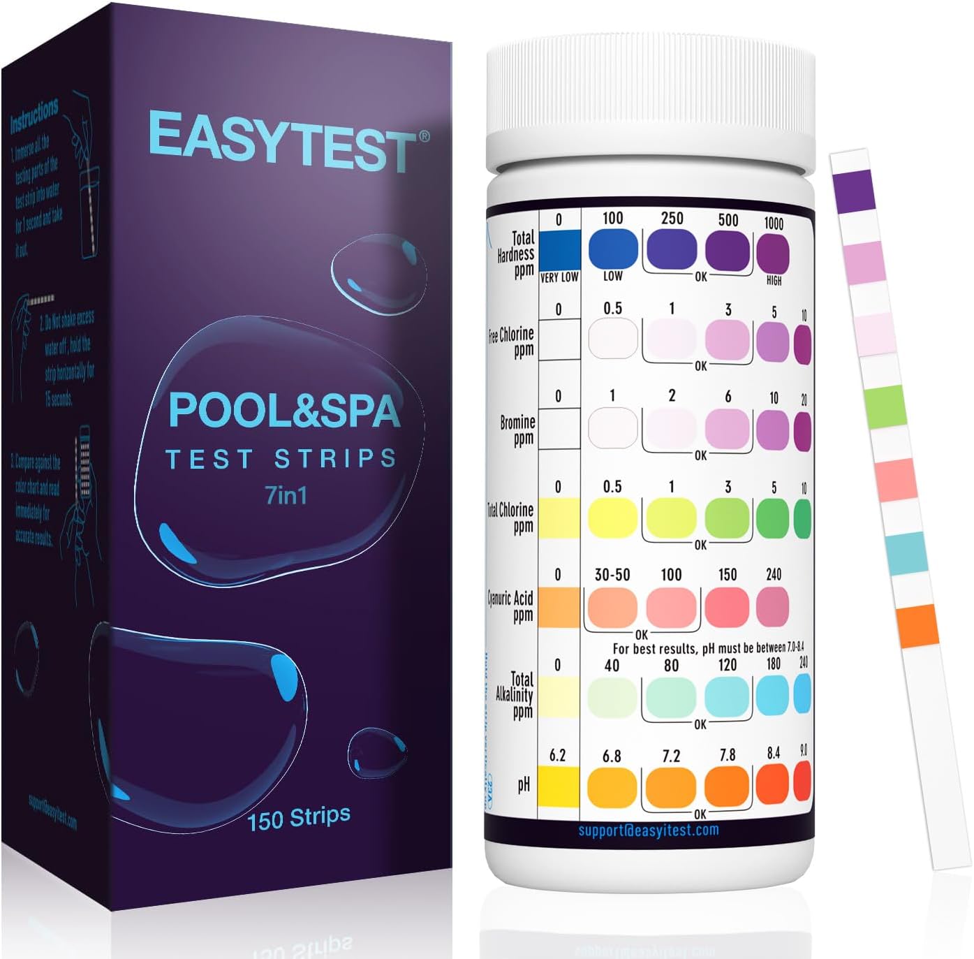 EASYTEST 7-Way Pool Test Strips