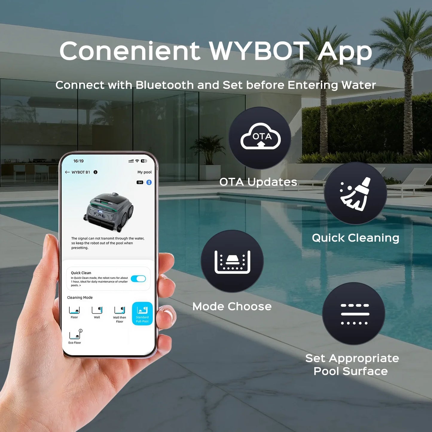 WYBOT B1 Cordless Robotic Pool Cleaner