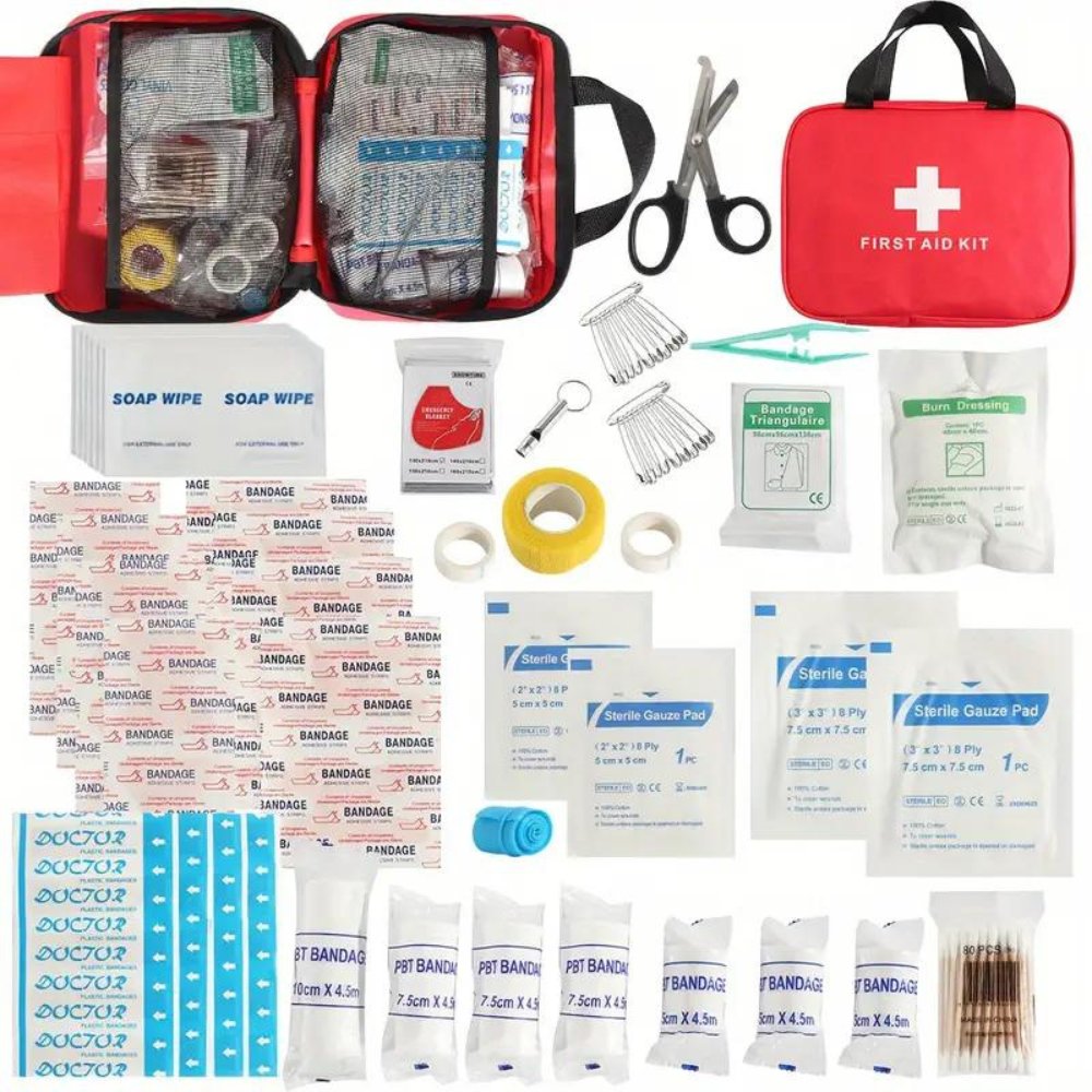 173-Piece Outdoor First Aid Kit – Portable Emergency Survival Bag for Hiking, Camping, Travel, and Home Safety